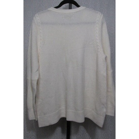LOFT Petites Cotton Wool Blend Cream Knit Sweater, Size XXLP - Picture 3 of 6